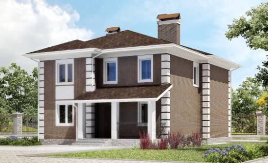 185-002-П Проект двухэтажного дома, доступный коттедж из арболита Кызыл | Проекты домов от House Expert
