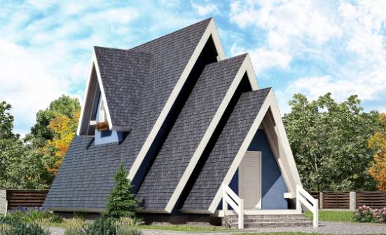 100-002-П Проект двухэтажного дома с мансардным этажом, доступный коттедж из бревен Кызыл | Проекты домов от House Expert