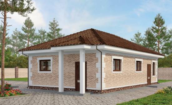 070-005-П Проект гаража из кирпича Кызыл | Проекты одноэтажных домов от House Expert