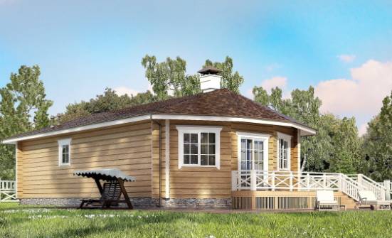 095-001-Л Проект одноэтажного дома, простой коттедж из дерева Кызыл | Проекты одноэтажных домов от House Expert