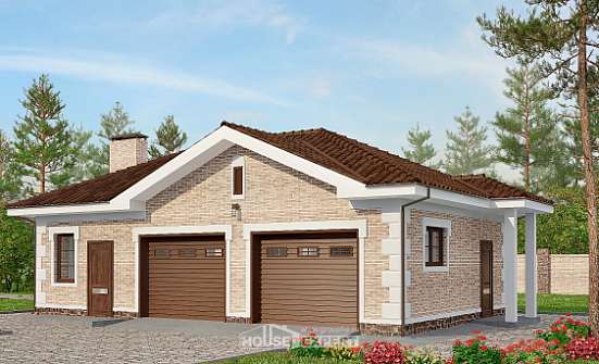 070-005-П Проект гаража из кирпича Кызыл | Проекты домов от House Expert