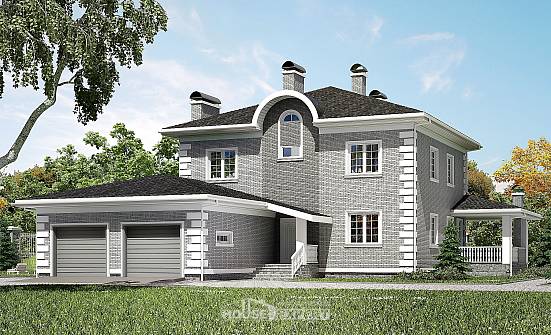 245-004-Л Проект двухэтажного дома, гараж, современный коттедж из кирпича Кызыл | Проекты домов от House Expert