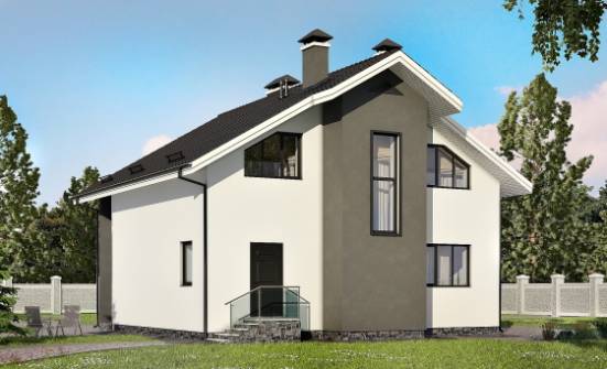150-005-Л Проект двухэтажного дома мансардный этаж, простой дом из твинблока Кызыл | Проекты домов от House Expert