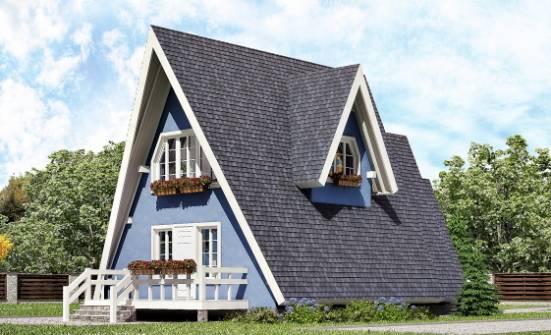 100-002-П Проект двухэтажного дома с мансардным этажом, доступный коттедж из бревен Кызыл | Проекты домов от House Expert