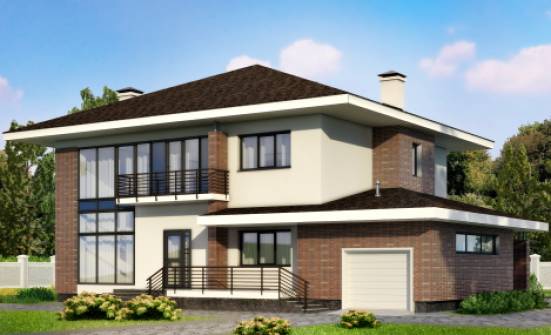 275-002-П Проект двухэтажного дома, гараж, просторный коттедж из кирпича Кызыл | Проекты домов от House Expert