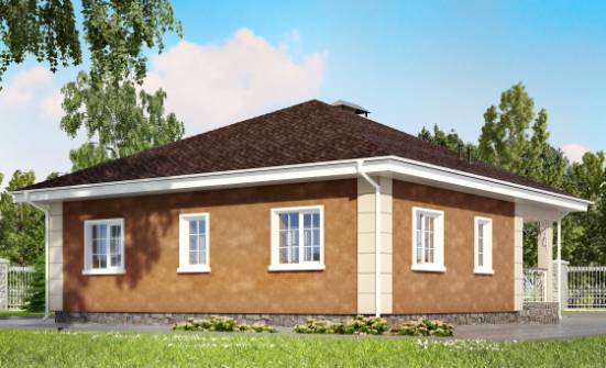100-001-Л Проект одноэтажного дома, доступный домик из пеноблока Кызыл | Проекты домов от House Expert