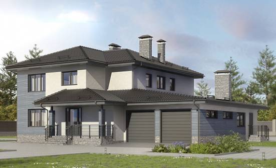 340-005-П Проект двухэтажного дома, гараж, огромный дом из газобетона Кызыл | Проекты домов от House Expert