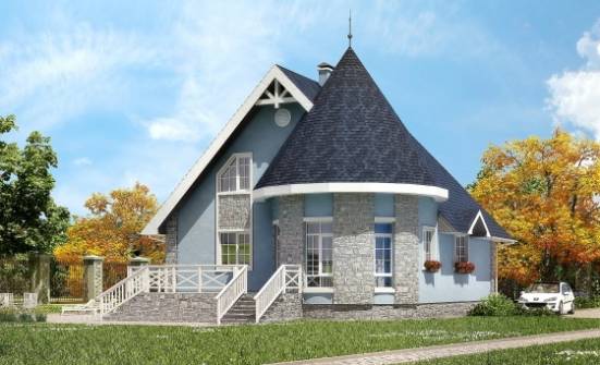 170-003-П Проект двухэтажного дома с мансардным этажом, бюджетный дом из газобетона Кызыл | Проекты домов от House Expert