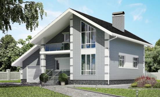 190-006-Л Проект двухэтажного дома с мансардой, гараж, красивый загородный дом из арболита Кызыл | Проекты домов от House Expert