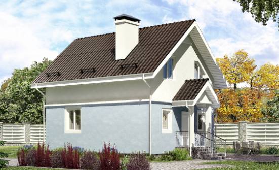 095-002-П Проект двухэтажного дома с мансардным этажом, компактный домик из керамзитобетонных блоков Кызыл | Проекты домов от House Expert