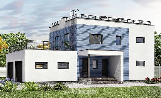 180-012-Л Проект двухэтажного дома и гаражом, красивый домик из кирпича Кызыл | Проекты домов от House Expert