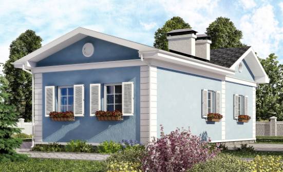 090-004-П Проект одноэтажного дома, скромный загородный дом из пеноблока Кызыл | Проекты домов от House Expert