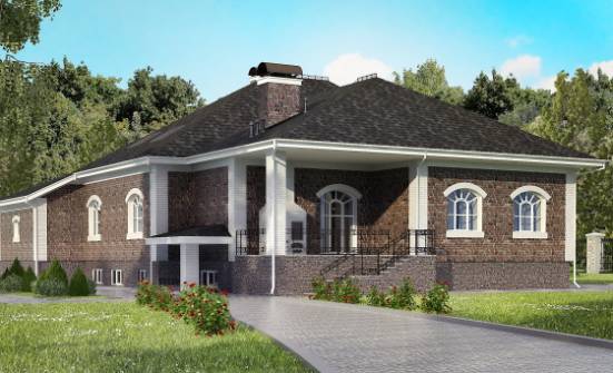 490-001-П Проект трехэтажного дома мансардой, гараж, огромный коттедж из кирпича Кызыл | Проекты домов от House Expert