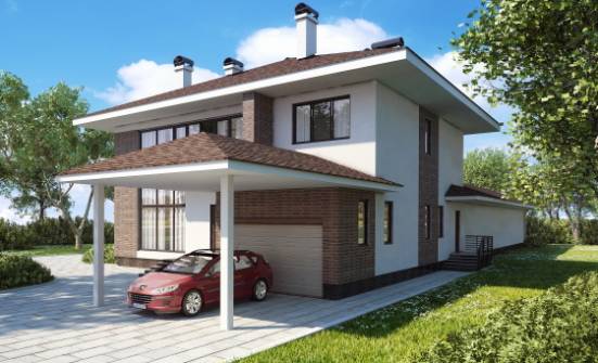 340-001-П Проект двухэтажного дома, гараж, классический домик из кирпича Кызыл | Проекты домов от House Expert