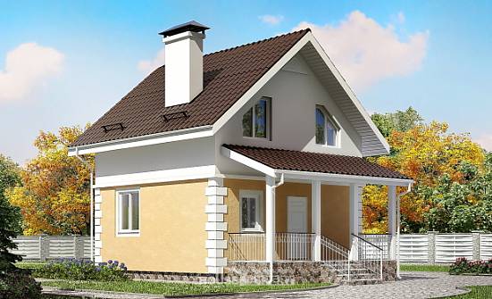 070-002-П Проект двухэтажного дома с мансардой, эконом загородный дом из твинблока Кызыл | Проекты домов от House Expert