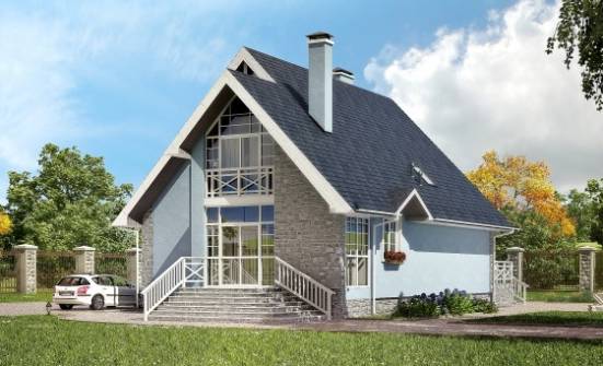 170-003-П Проект двухэтажного дома с мансардным этажом, бюджетный дом из газобетона Кызыл | Проекты домов от House Expert