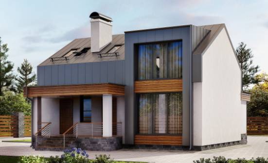 120-004-П Проект двухэтажного дома мансардный этаж, классический загородный дом из керамзитобетонных блоков Кызыл | Проекты домов от House Expert