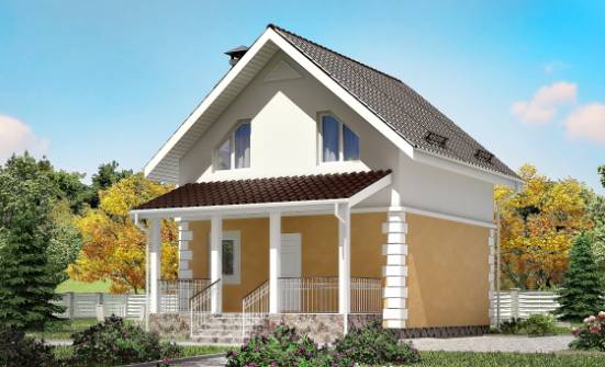 070-002-П Проект двухэтажного дома с мансардой, эконом загородный дом из твинблока Кызыл | Проекты домов от House Expert