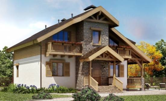 150-004-П Проект двухэтажного дома с мансардой, бюджетный домик из теплоблока Кызыл | Проекты домов от House Expert