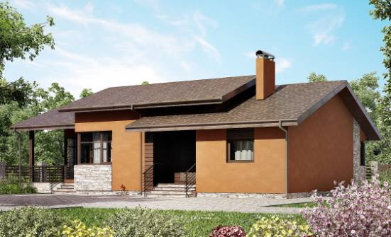 130-007-П Проект одноэтажного дома, доступный дом из керамзитобетонных блоков Кызыл | Проекты домов от House Expert