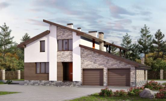 240-004-П Проект двухэтажного дома с мансардой, гараж, классический дом из пеноблока Кызыл | Проекты домов от House Expert
