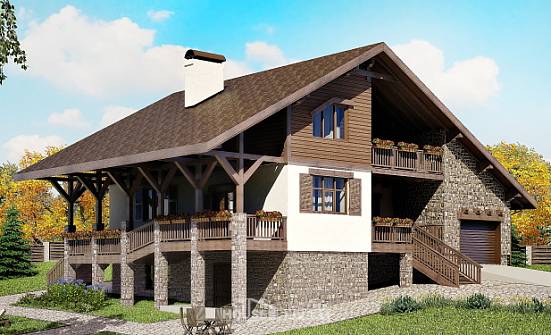 300-003-П Проект трехэтажного дома с мансардой, гараж, уютный домик из кирпича Кызыл | Проекты домов от House Expert