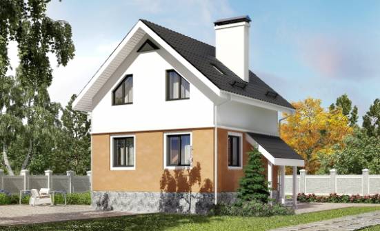 100-005-Л Проект трехэтажного дома с мансардным этажом, доступный загородный дом из теплоблока Кызыл | Проекты домов от House Expert