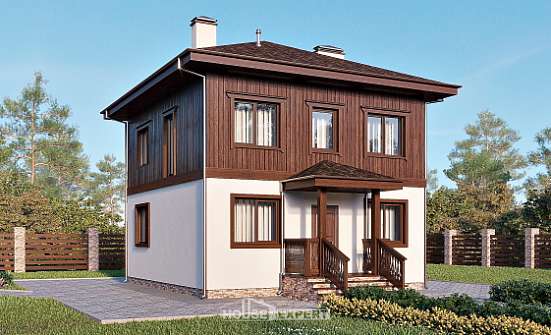 100-006-Л Проект двухэтажного дома, недорогой загородный дом из газобетона Кызыл | Проекты домов от House Expert