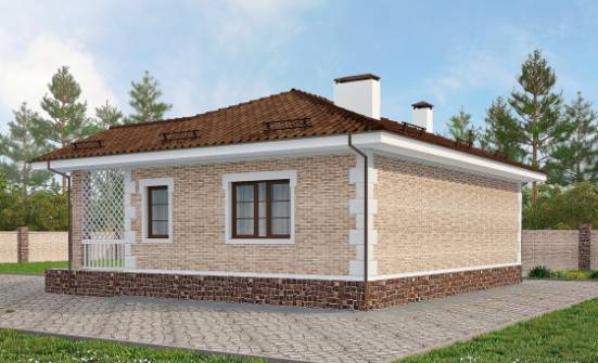065-002-П Проект бани из кирпича Кызыл | Проекты одноэтажных домов от House Expert