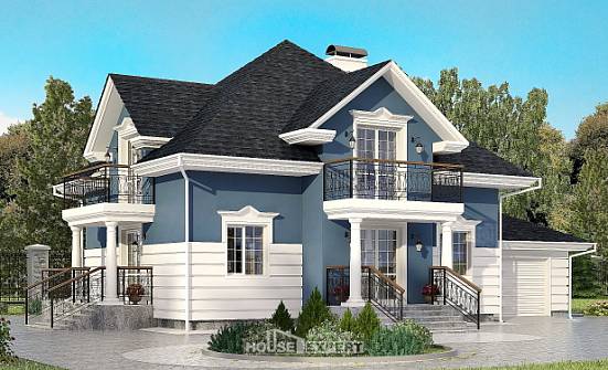 180-002-П Проект двухэтажного дома с мансардой и гаражом, классический дом из кирпича Кызыл | Проекты домов от House Expert
