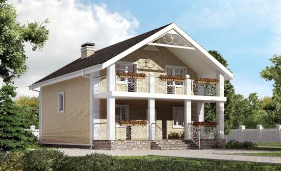 150-007-Л Проект двухэтажного дома с мансардным этажом, доступный домик из твинблока Кызыл | Проекты домов от House Expert