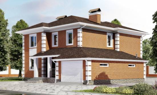 220-004-Л Проект двухэтажного дома и гаражом, красивый домик из кирпича Кызыл | Проекты домов от House Expert