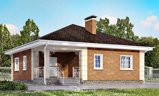 100-001-Л Проект одноэтажного дома, доступный домик из пеноблока Кызыл | Проекты домов от House Expert