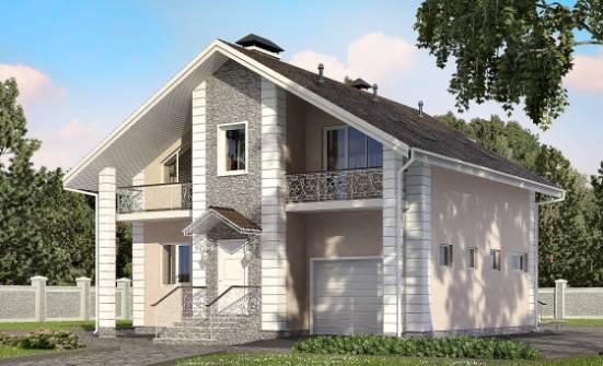150-002-П Проект двухэтажного дома с мансардным этажом и гаражом, красивый дом из газобетона Кызыл | Проекты домов от House Expert