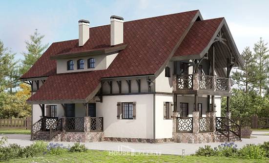 180-014-П Проект двухэтажного дома мансардой, доступный дом из бризолита Кызыл | Проекты домов от House Expert
