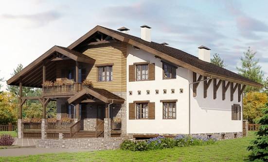 400-004-П Проект трехэтажного дома с мансардой и гаражом, огромный загородный дом из кирпича Кызыл | Проекты домов от House Expert