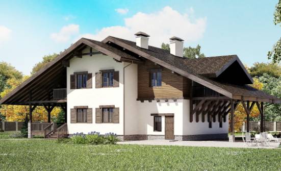 270-001-Л Проект двухэтажного дома мансардный этаж и гаражом, простой домик из кирпича Кызыл | Проекты домов от House Expert