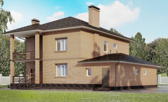 245-003-Л Проект двухэтажного дома, гараж, простой дом из кирпича Кызыл | Проекты домов от House Expert