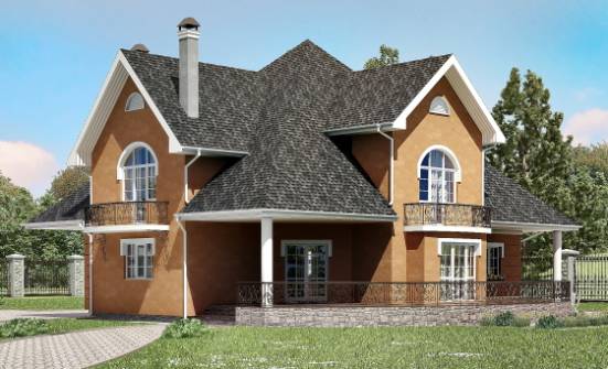 310-001-П Проект двухэтажного дома с мансардным этажом, современный загородный дом из газосиликатных блоков Кызыл | Проекты домов от House Expert