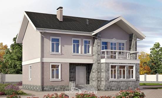 170-008-П Проект двухэтажного дома, простой коттедж из блока Кызыл | Проекты домов от House Expert