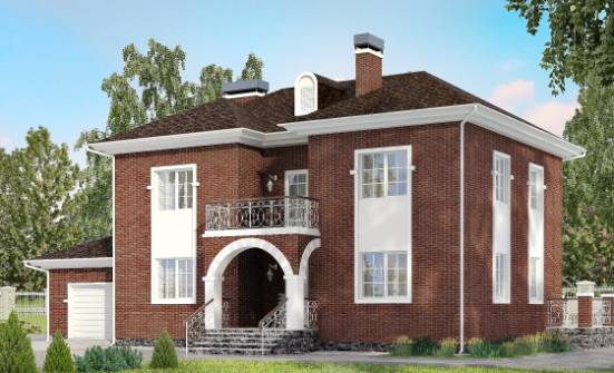 180-006-Л Проект двухэтажного дома, гараж, современный домик из кирпича Кызыл | Проекты домов от House Expert