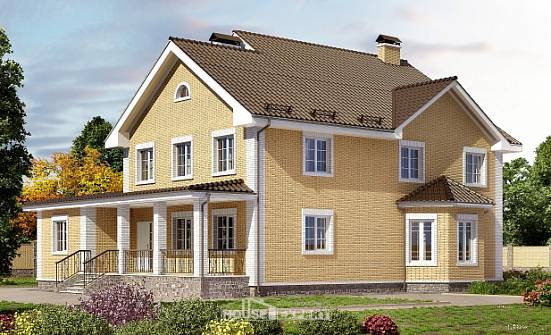 320-003-Л Проект двухэтажного дома, уютный коттедж из теплоблока Кызыл | Проекты домов от House Expert