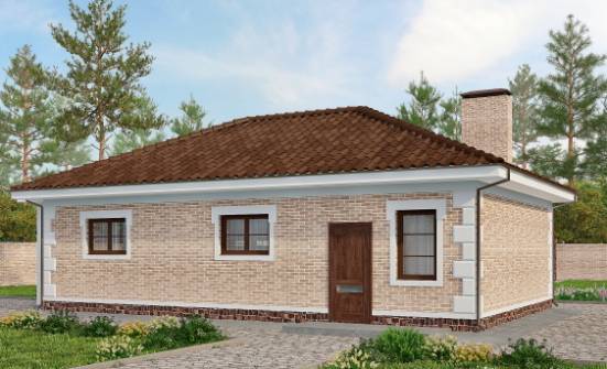 070-005-П Проект гаража из кирпича Кызыл | Проекты одноэтажных домов от House Expert