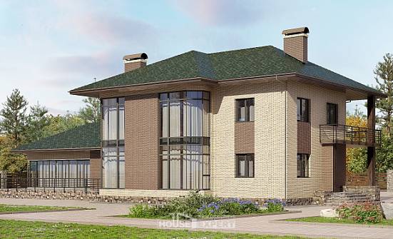 305-003-П Проект двухэтажного дома, огромный загородный дом из газобетона Кызыл | Проекты домов от House Expert