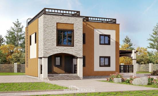 150-010-Л Проект двухэтажного дома, доступный коттедж из кирпича Кызыл | Проекты домов от House Expert
