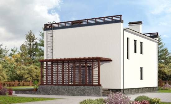 215-002-П Проект двухэтажного дома, современный коттедж из арболита Кызыл | Проекты домов от House Expert