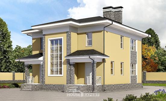 155-011-Л Проект двухэтажного дома, небольшой домик из блока Кызыл | Проекты домов от House Expert