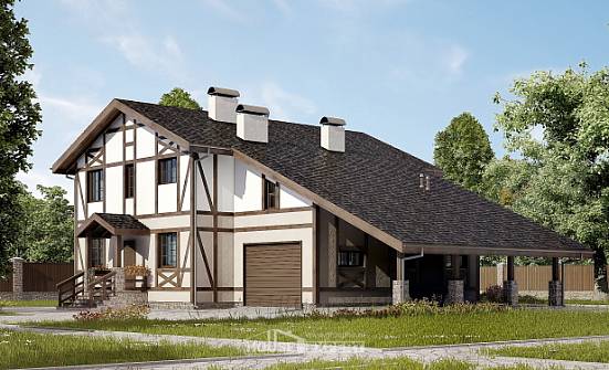 250-002-П Проект двухэтажного дома мансардой, гараж, простой коттедж из кирпича Кызыл | Проекты домов от House Expert
