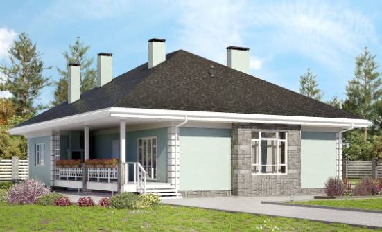 135-003-Л Проект одноэтажного дома, компактный загородный дом из керамзитобетонных блоков Кызыл | Проекты домов от House Expert