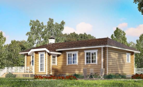 095-001-Л Проект одноэтажного дома, простой коттедж из дерева Кызыл | Проекты домов от House Expert